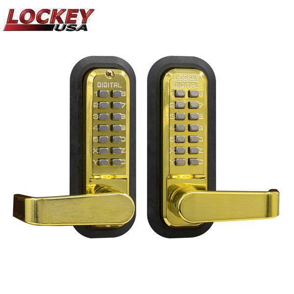 Lockey Lockey: 2835 - Mechanical Keypad Keyless Lever - Passage - Double Combination - Antique Brass LK-2835-DC-AB
